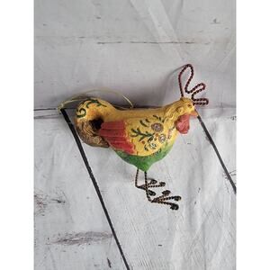 Rooster Primitive Folk art Decor 4.5" Rison and twisted wire Ornament Countrycor